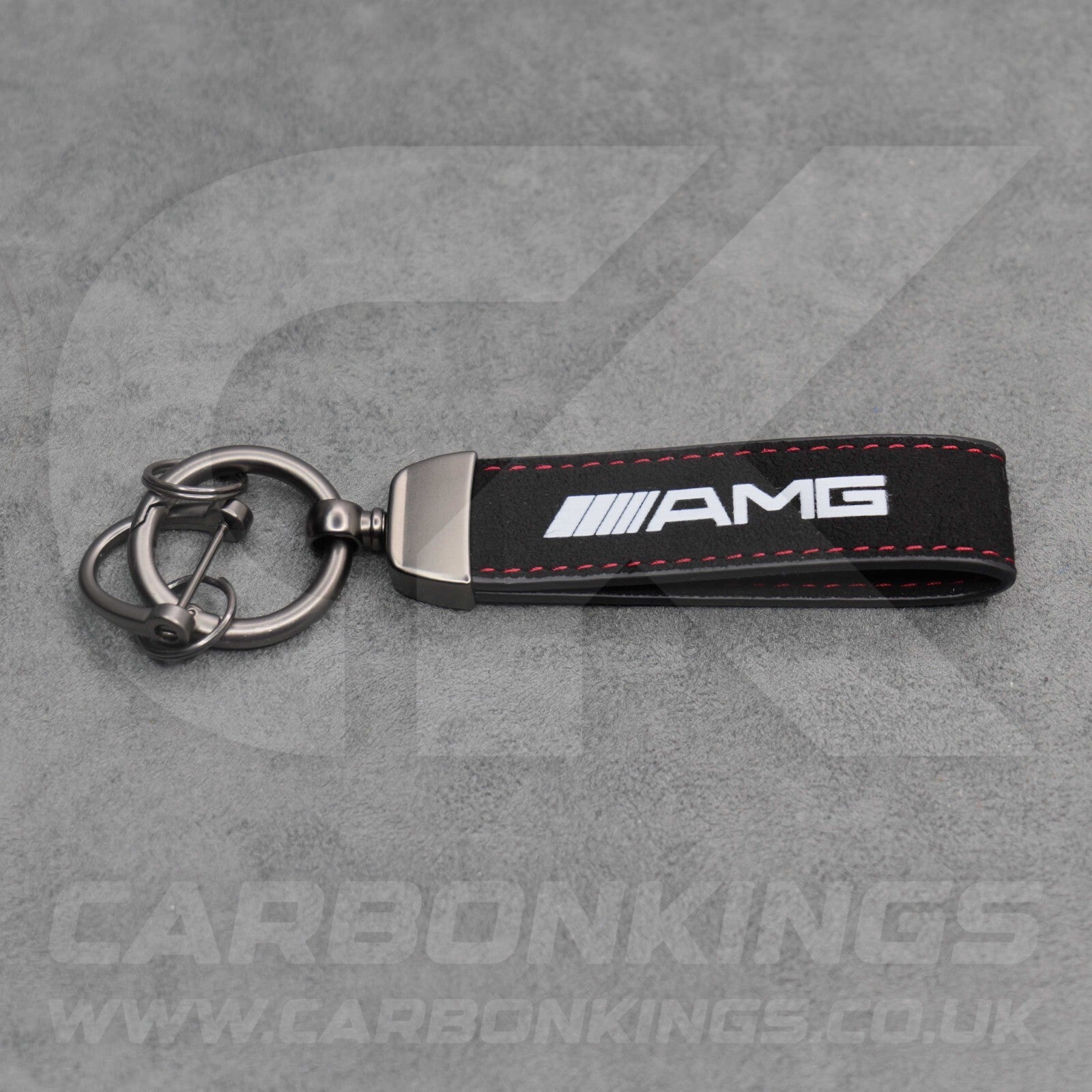 Mercedes AMG Black Suede Key Ring Chain Alcantara Stitched C63 C43 A45 E63 A35 +