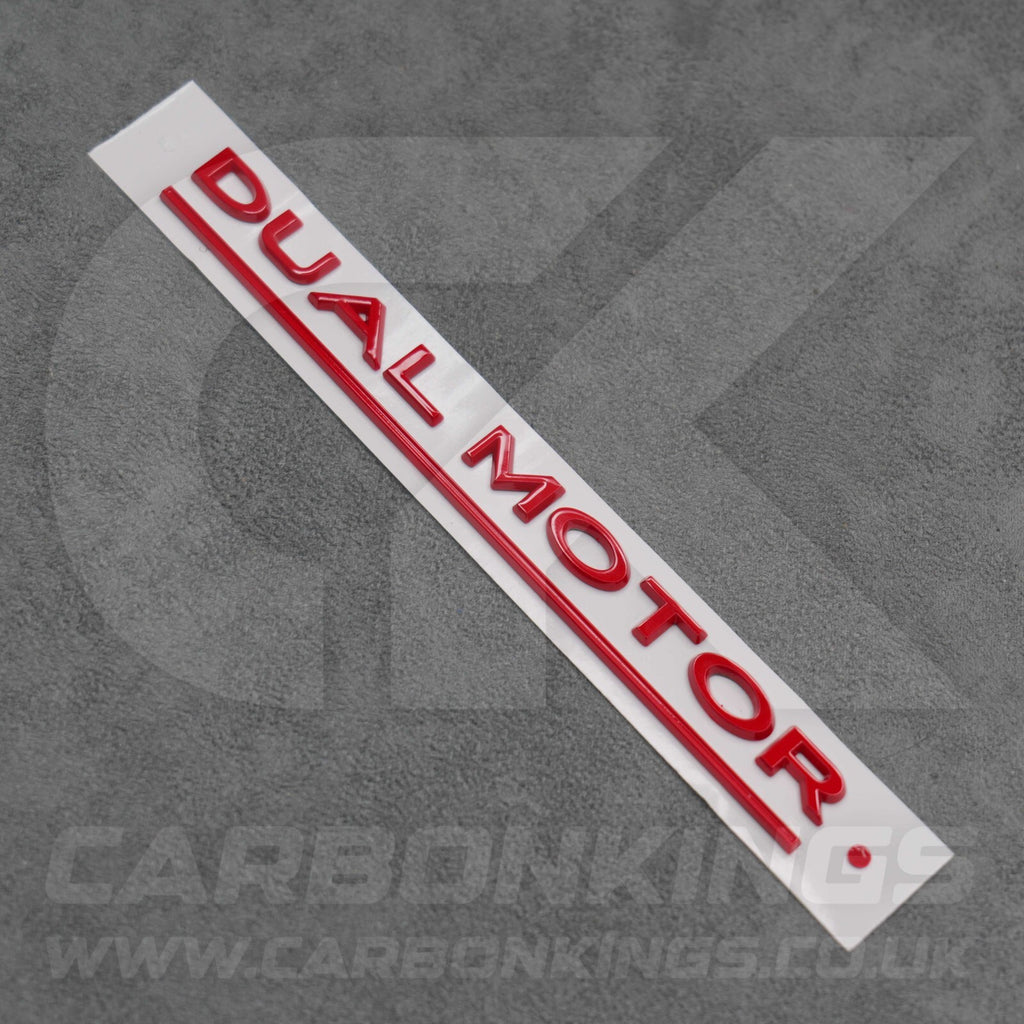 Tesla Gloss Red Dual Motor Rear Boot Badge Letters Model S 3 X Y Performance