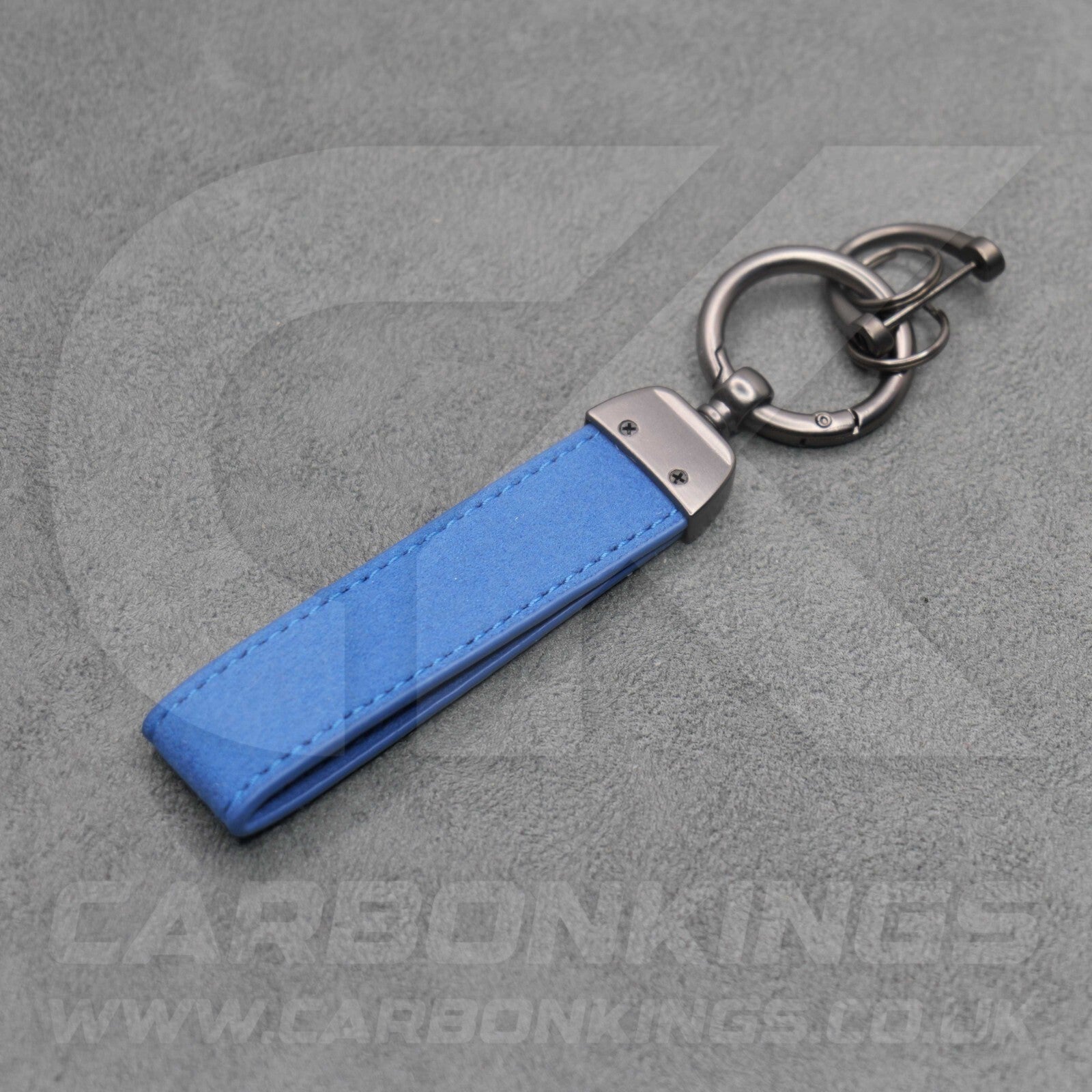 Honda Blue Suede Key Ring Chain Car Civic Type R Premium Alcantara Stitched