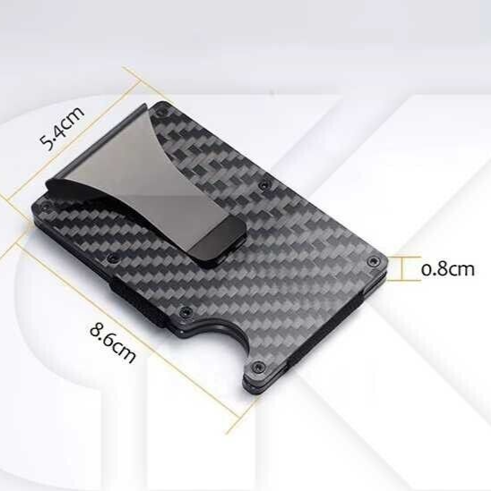 Genuine Carbon Fibre RFID Blocking Credit Debit Bank Card Holder Money Wallet