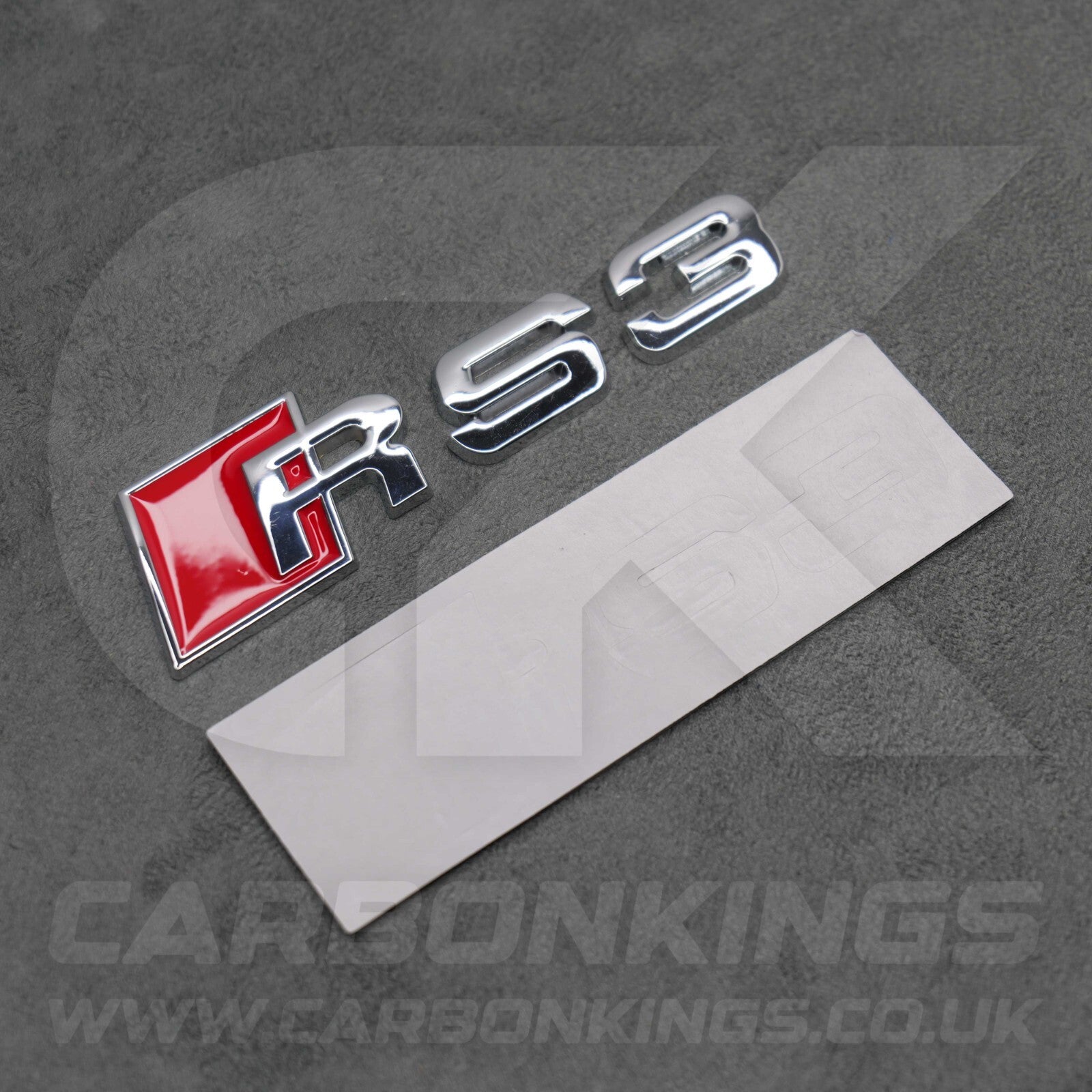 Audi RS3 Silver Chrome Boot Rear Badge Letters Logo Emblem RS 8L 8P 8V 8Y