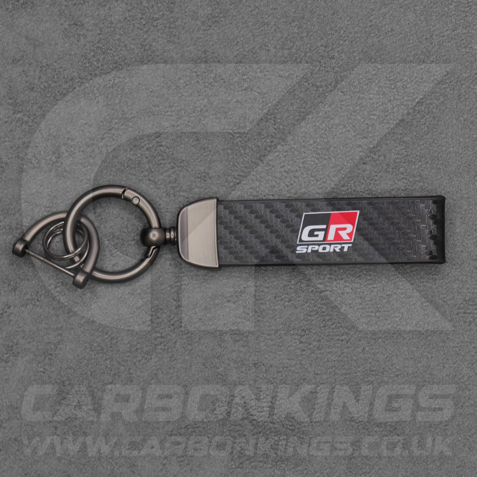 Toyota GR Gazoo Racing Carbon Fibre Style Key Ring Chain Yaris Supra GR86 GT86