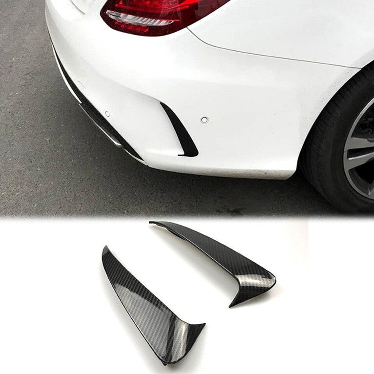 Mercedes C43 C63 Saloon Carbon Fibre Style Rear Bumper Side Vent Trims W205 AMG