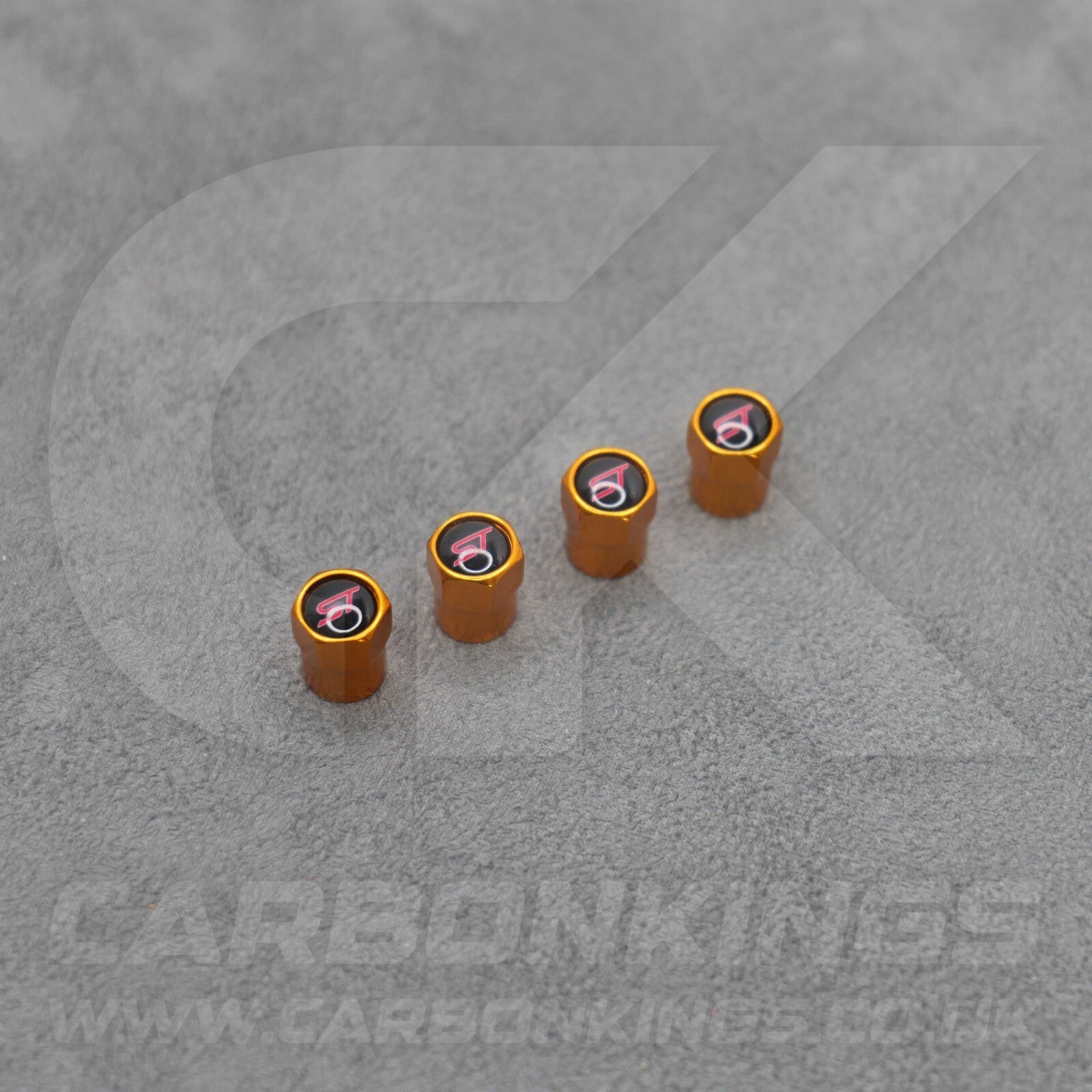 Ford ST Sport Orange Anodised Wheel Valve Dust Caps Set Fiesta Focus Edge Puma