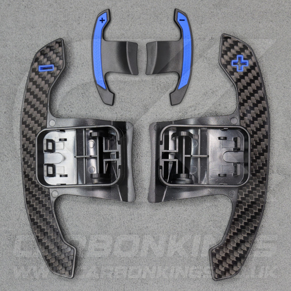 Mini F56 Carbon Fibre & Blue Steering Wheel Paddle Shifters JCW Cooper S 2018 +