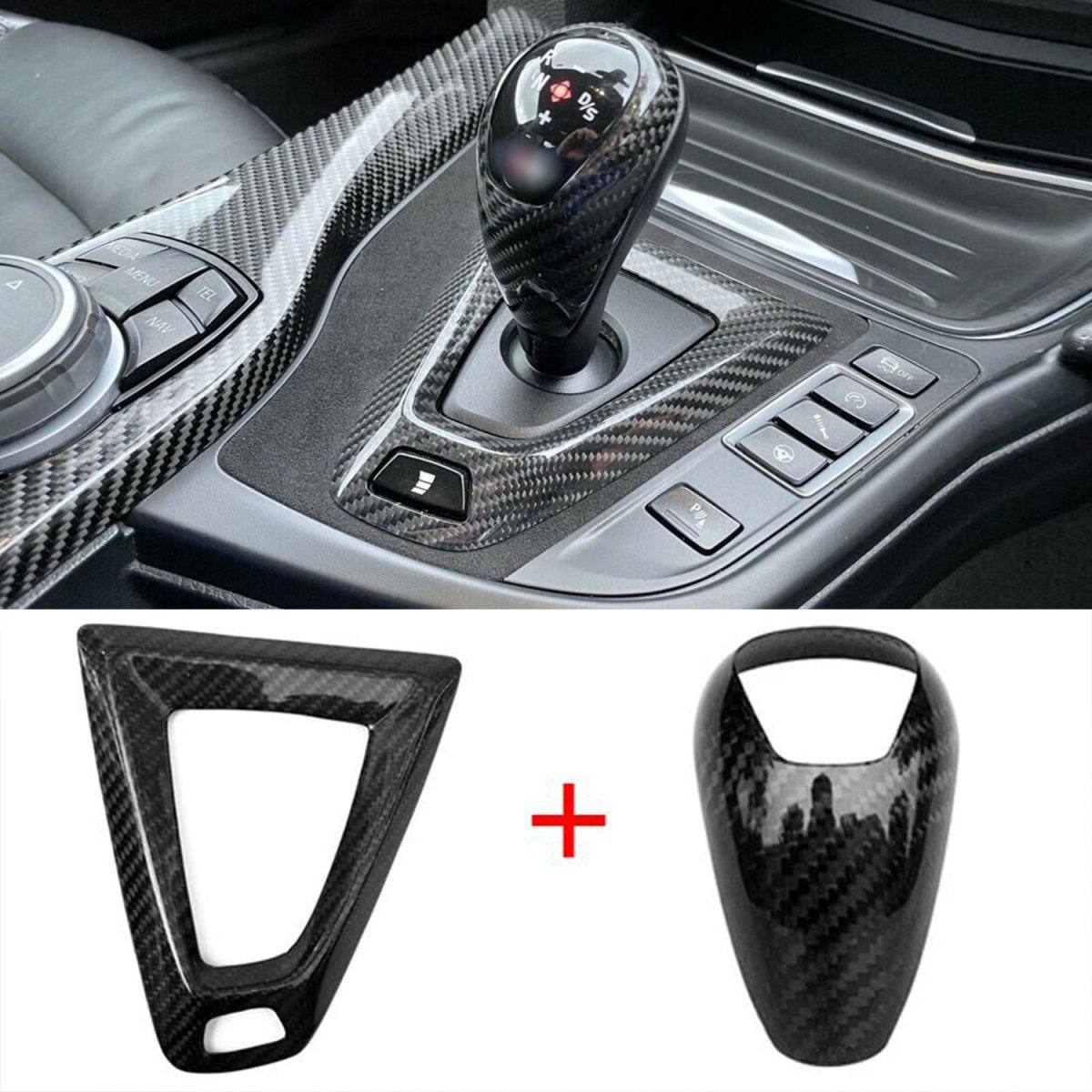 Carbon Fibre Gear Knob & Surround Trims for BMW F80 M3 M2 F87 F82 M4 - Interior Styling | Carbon Kings