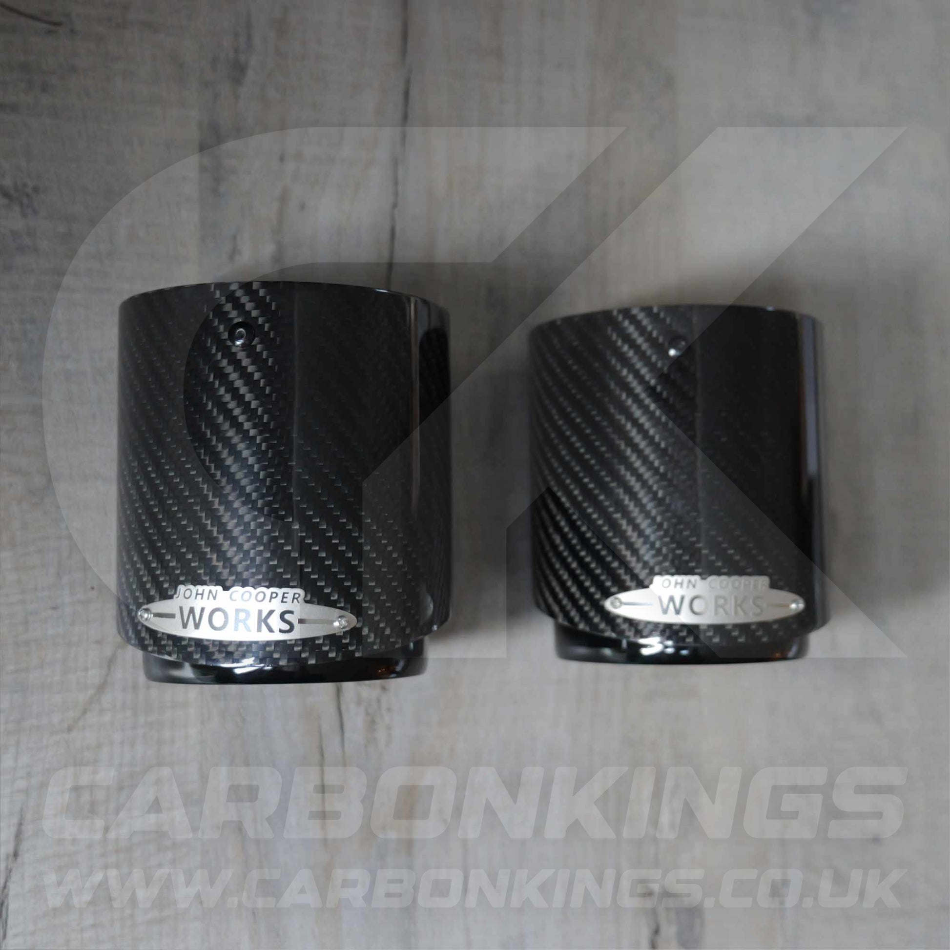 2x 85mm Mini JCW Carbon Fibre / Black Exhaust Tips F54 F55 F56 F57 F60 R55 R56