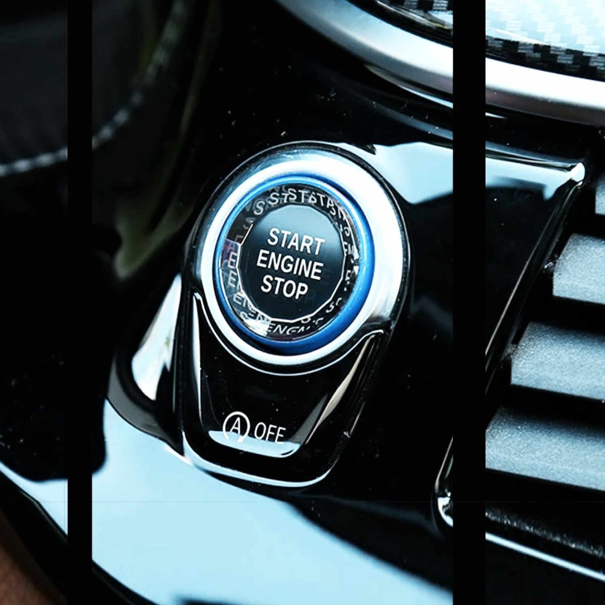 Blue Crystal Start Stop Button for BMW M2 M3 M4 M5 M6 M140i G30 F80 F82 F30 F85 F87 - Interior Styling | Carbon Kings