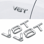 2x Chrome Silver V8T Side Wing Badge Emblems Audi SQ7 S6 S5 RS4 RS5 RS6 RS7 S8