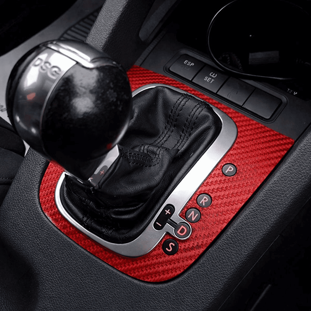 Red Carbon Fibre DSG Gear Knob Sticker for Volkswagen Golf R32 GTI GTD Scirocco MK5 MK6