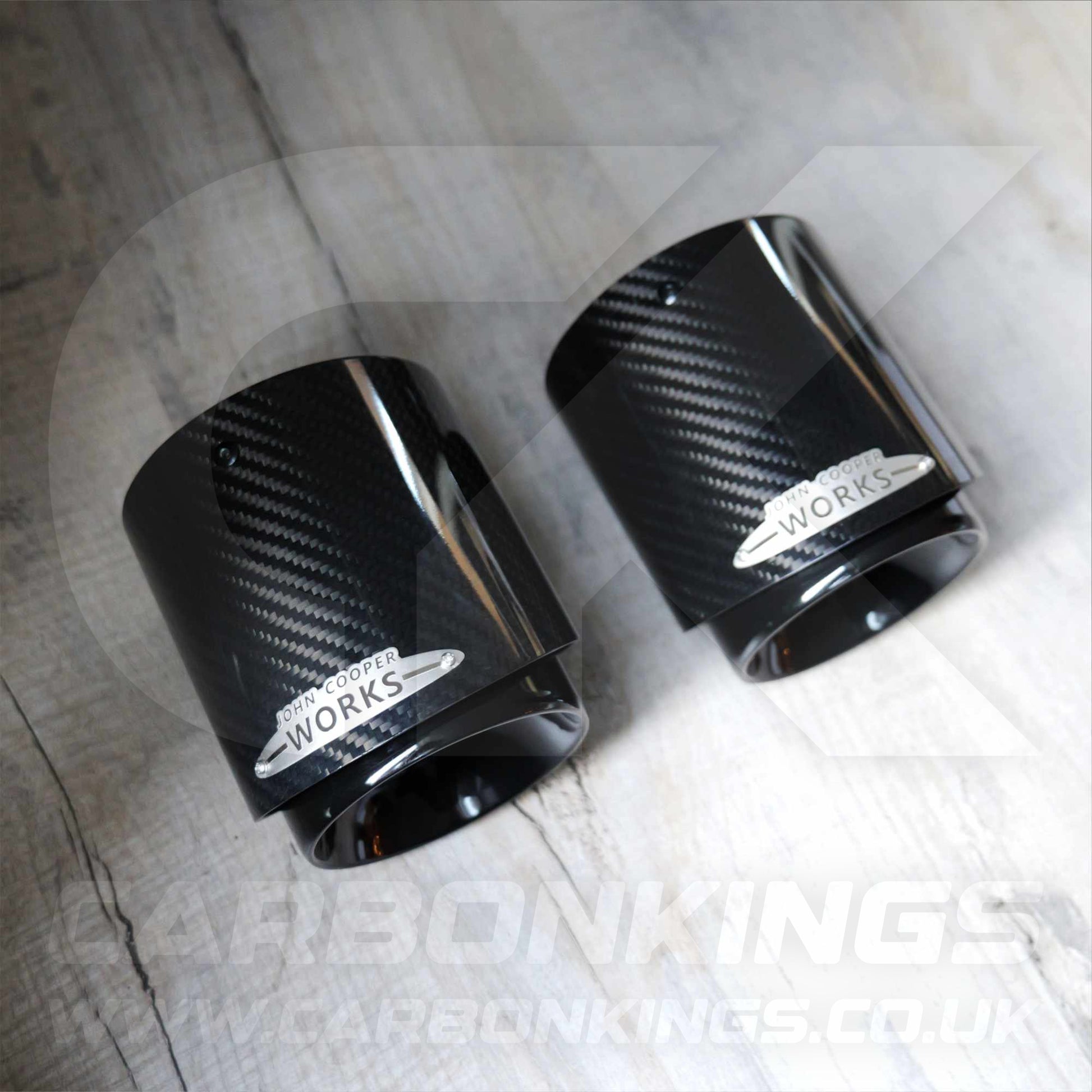 2x 85mm Mini JCW Carbon Fibre / Black Exhaust Tips F54 F55 F56 F57 F60 R55 R56