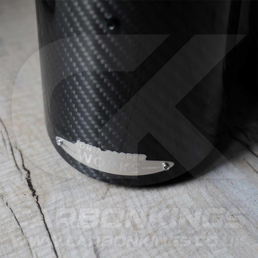 2x 85mm Mini JCW Carbon Fibre / Black Exhaust Tips F54 F55 F56 F57 F60 R55 R56