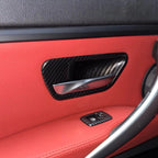 Carbon Fibre Style Interior Door Handle Trims BMW F80 M3 F82 M4 F83 F30 F32 3 4 - Interior Styling | Carbon Kings