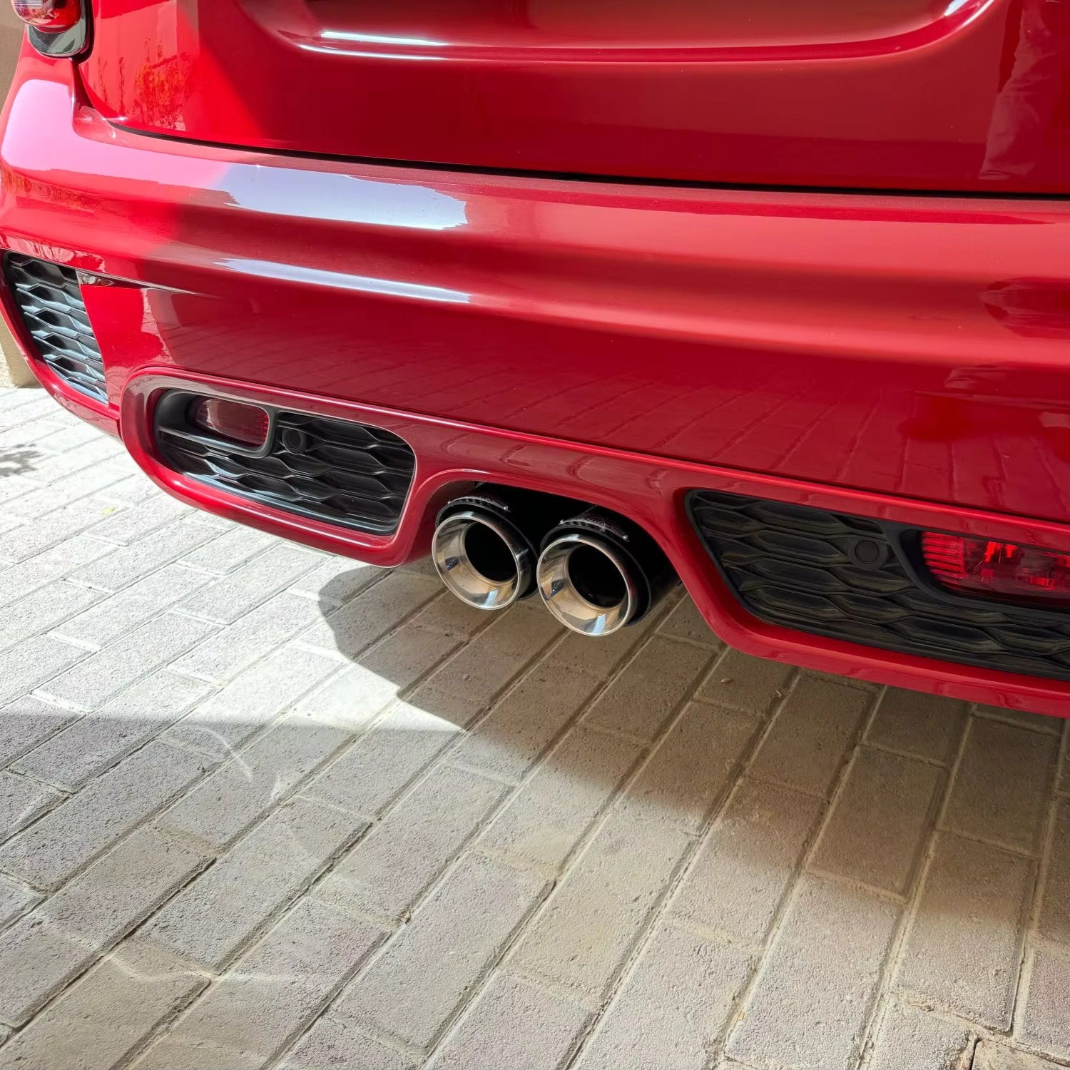 2x 85mm Mini JCW Carbon Fibre / Silver Exhaust Tips F54 F55 F56 F57 F60 R55 R56