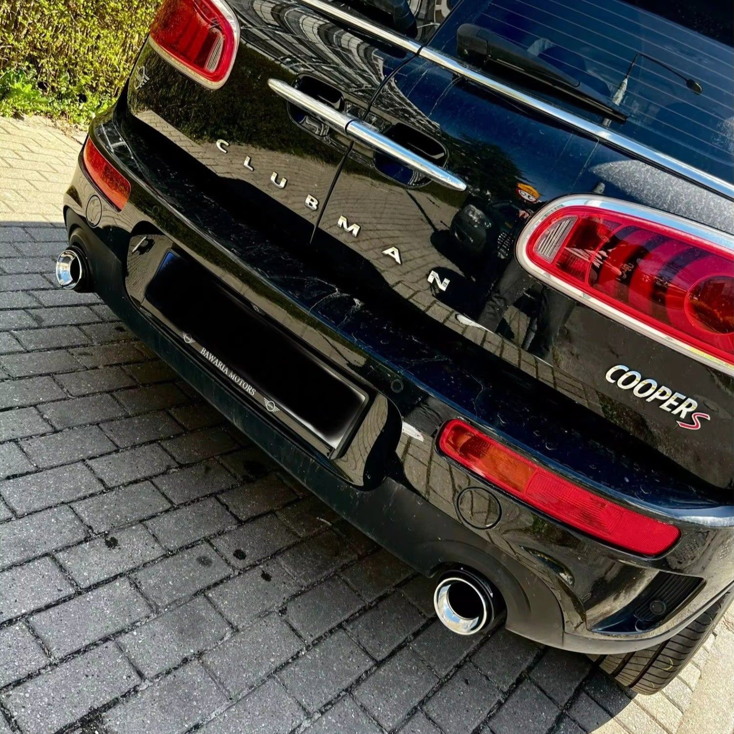 2x 85mm Mini JCW Carbon Fibre / Silver Exhaust Tips F54 F55 F56 F57 F60 R55 R56