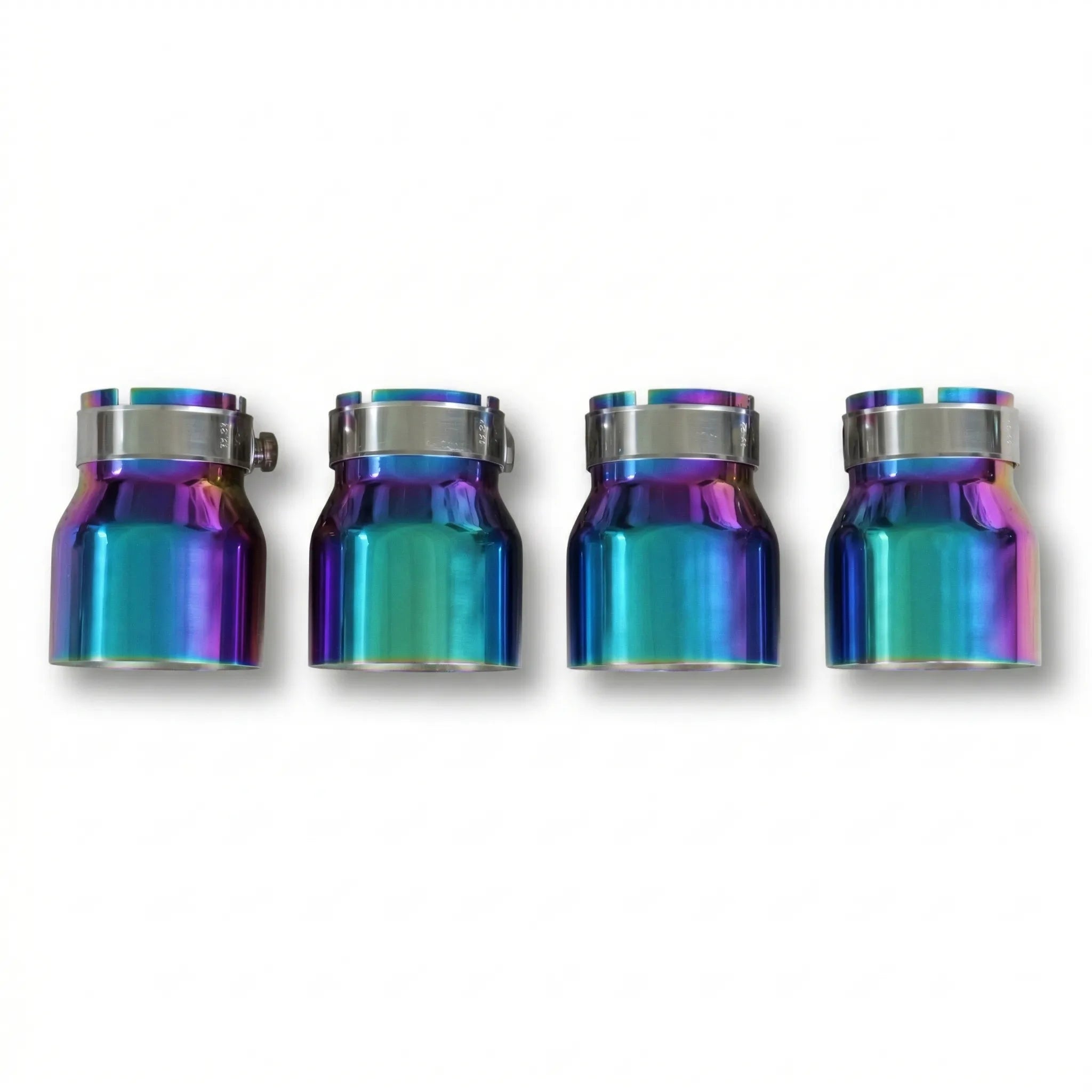 4x Multicoloured Oversized Stainless Steel Exhaust Tips for BMW M2 M3 M4 M5 F87 F80 F82 F10 M6 F06/F12/F13 70MM