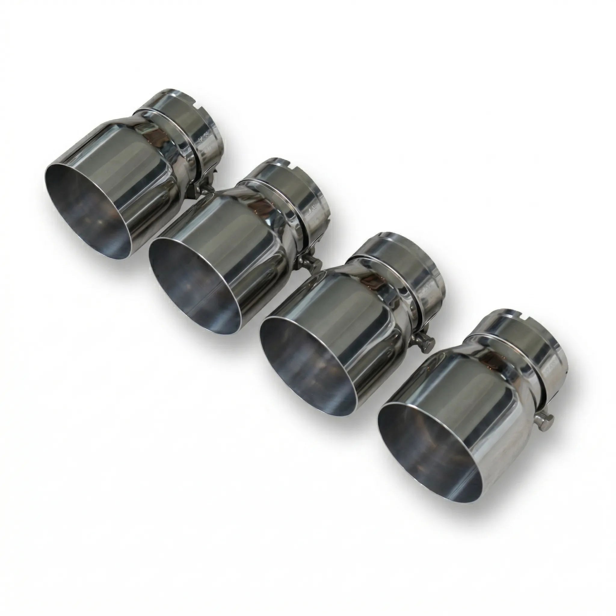 4x Chrome Silver Oversized Stainless Steel Exhaust Tips for BMW G87 M2 G80 G81 M3 G82 G83 M4