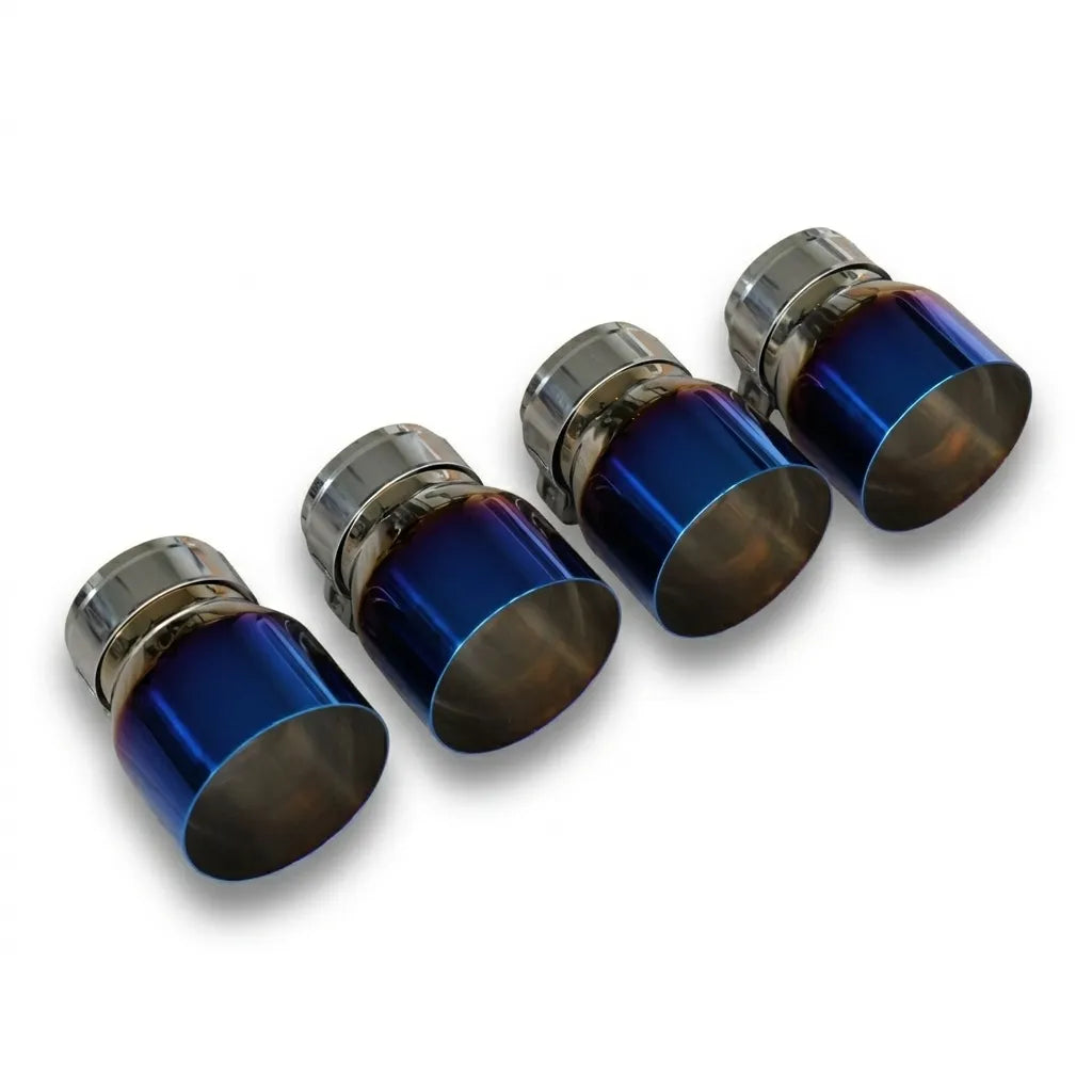 4x Burnt Blue Oversized Stainless Steel Exhaust Tips for BMW M2 M3 M4 M5 F87 F80 F82 F10 M6 F06/F12/F13 70MM