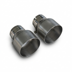 2x Brushed Silver Oversized Stainless Steel Exhaust Tips for BMW F20 F21 F22 F30 F32 M135i M140i M235i