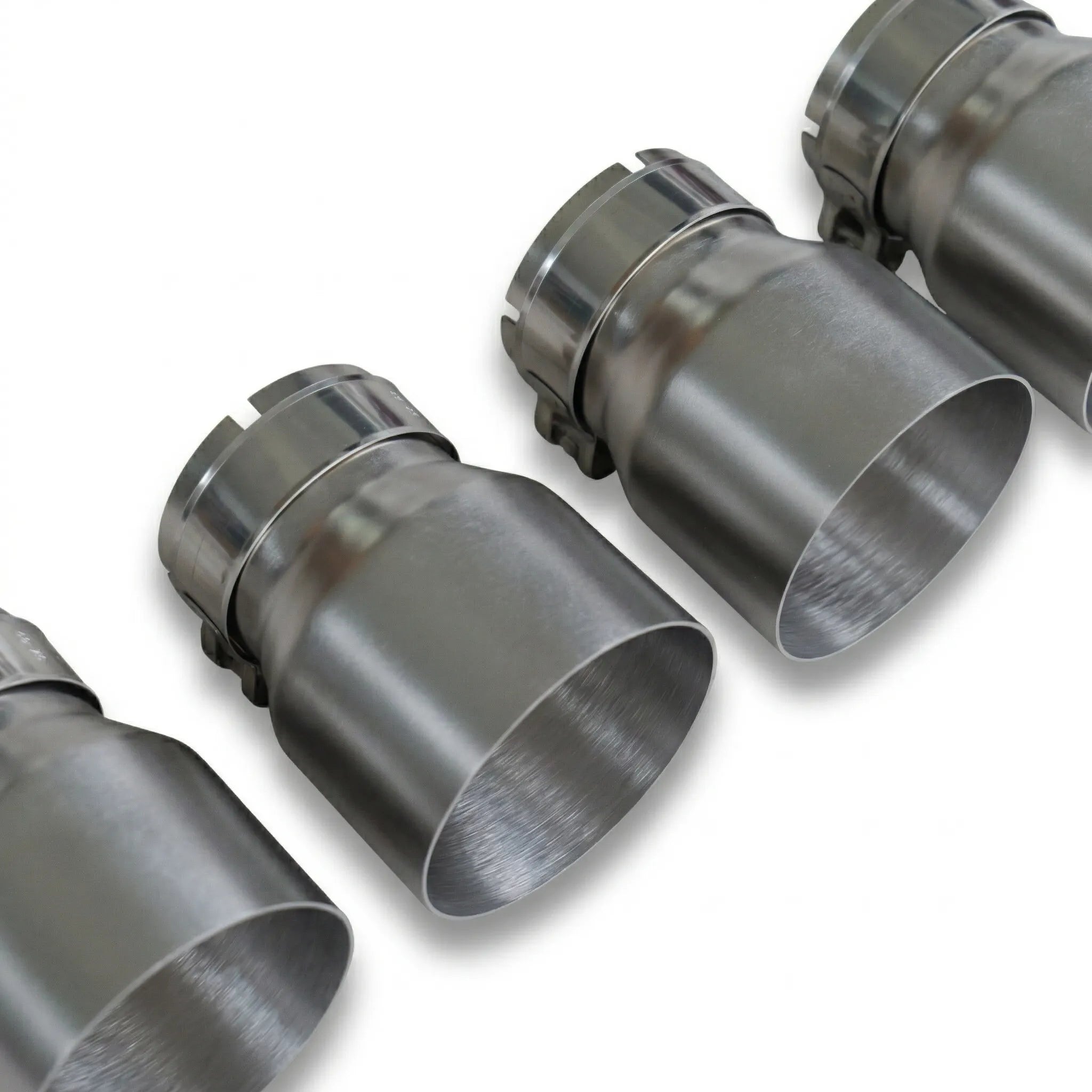 4x Brushed Silver Oversized Stainless Steel Exhaust Tips for BMW G87 M2 G80 G81 M3 G82 G83 M4