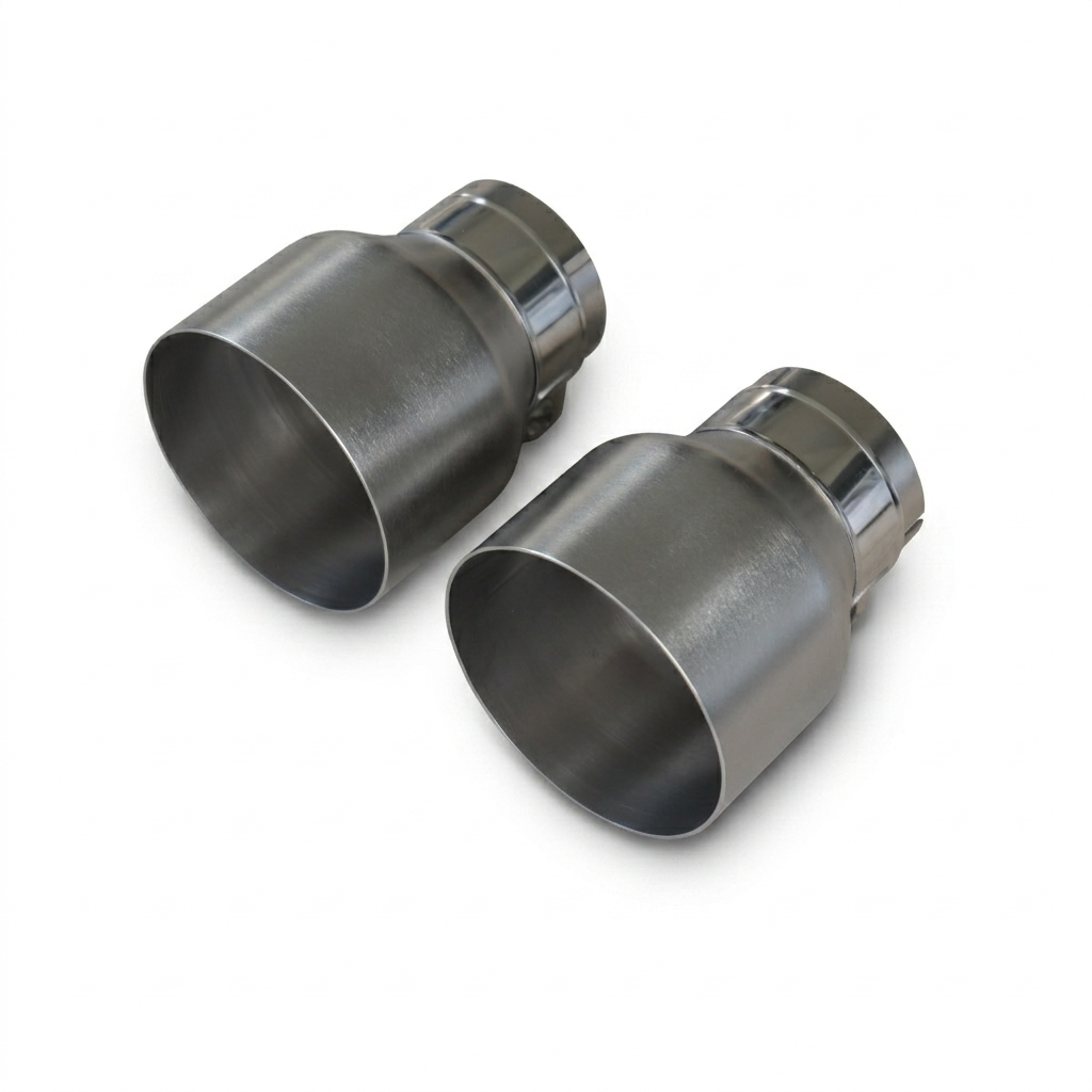 2x Brushed Silver Oversized Stainless Steel Exhaust Tips for BMW F20 F21 F22 F30 F32 M135i M140i M235i