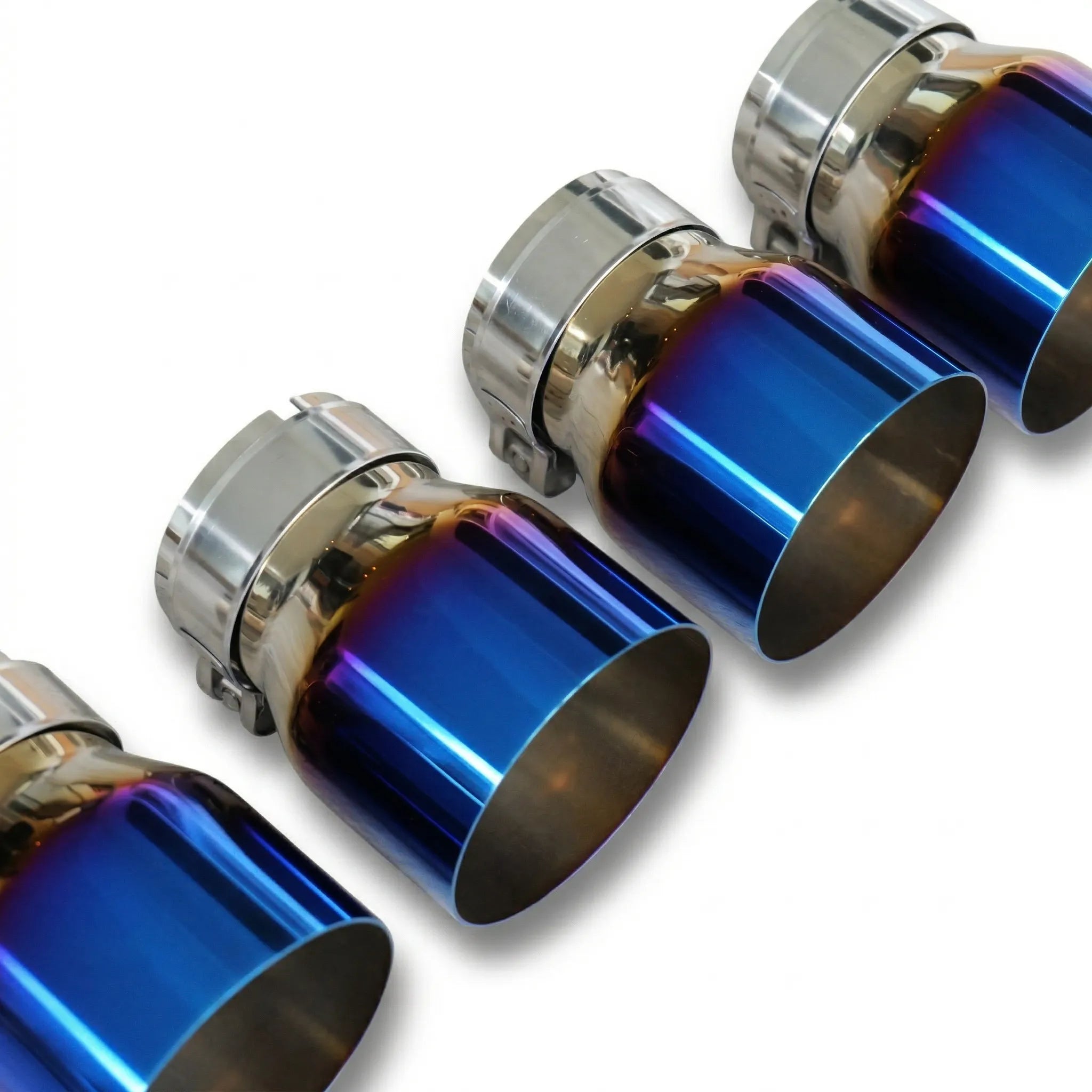 4x Burnt Blue Oversized Stainless Steel Exhaust Tips for BMW M2 M3 M4 M5 F87 F80 F82 F10 M6 F06/F12/F13 70MM