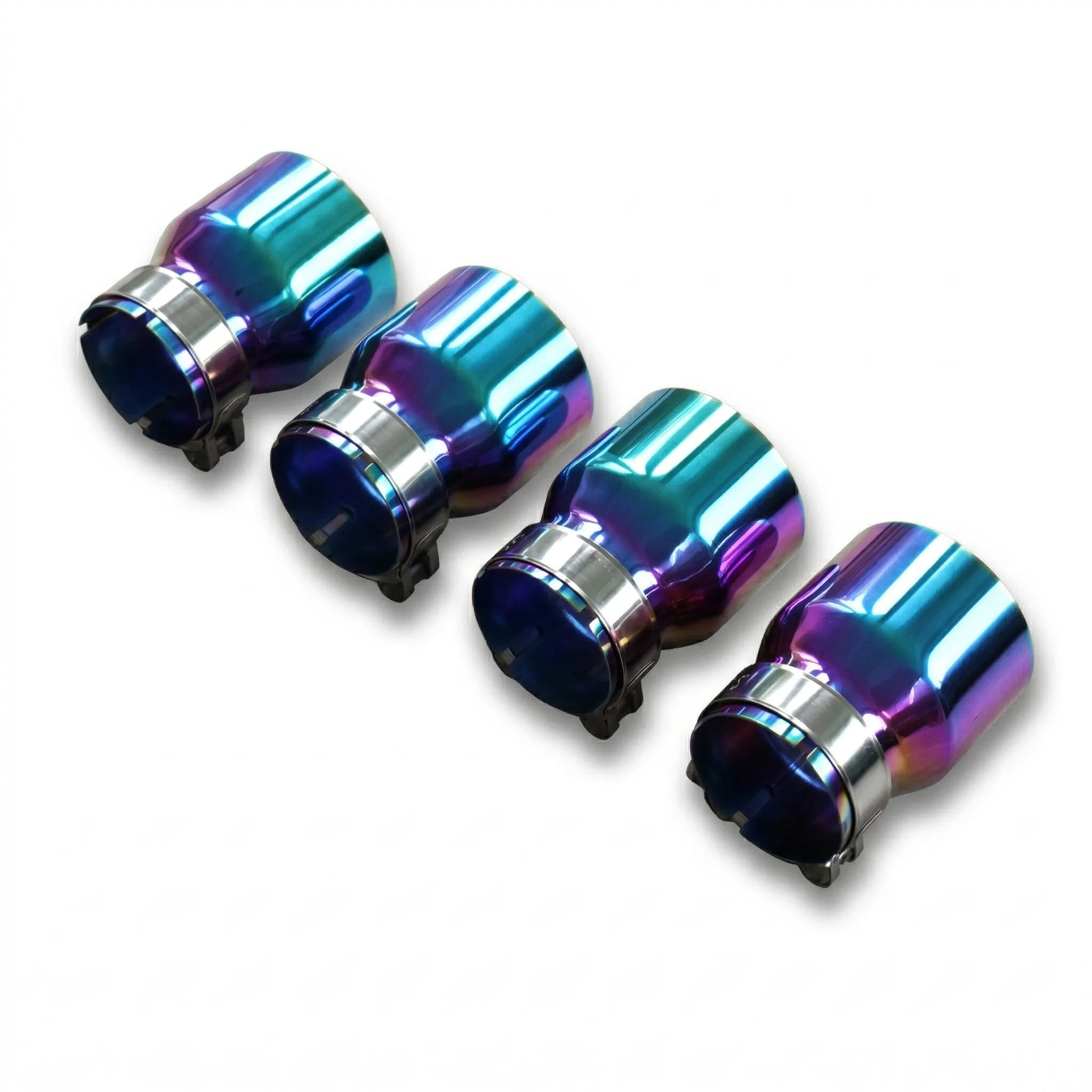 4x Multicoloured Oversized Stainless Steel Exhaust Tips for BMW M2 M3 M4 M5 F87 F80 F82 F10 M6 F06/F12/F13 70MM