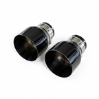 2x Gloss Black Oversized Stainless Steel Exhaust Tips for BMW F20 F21 F22 F30 F32 M135i M140i M235i