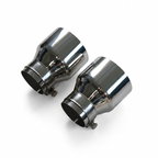 2x Chrome Silver Oversized Stainless Steel Exhaust Tips for BMW F20 F21 F22 F30 F32 M135i M140i M235i
