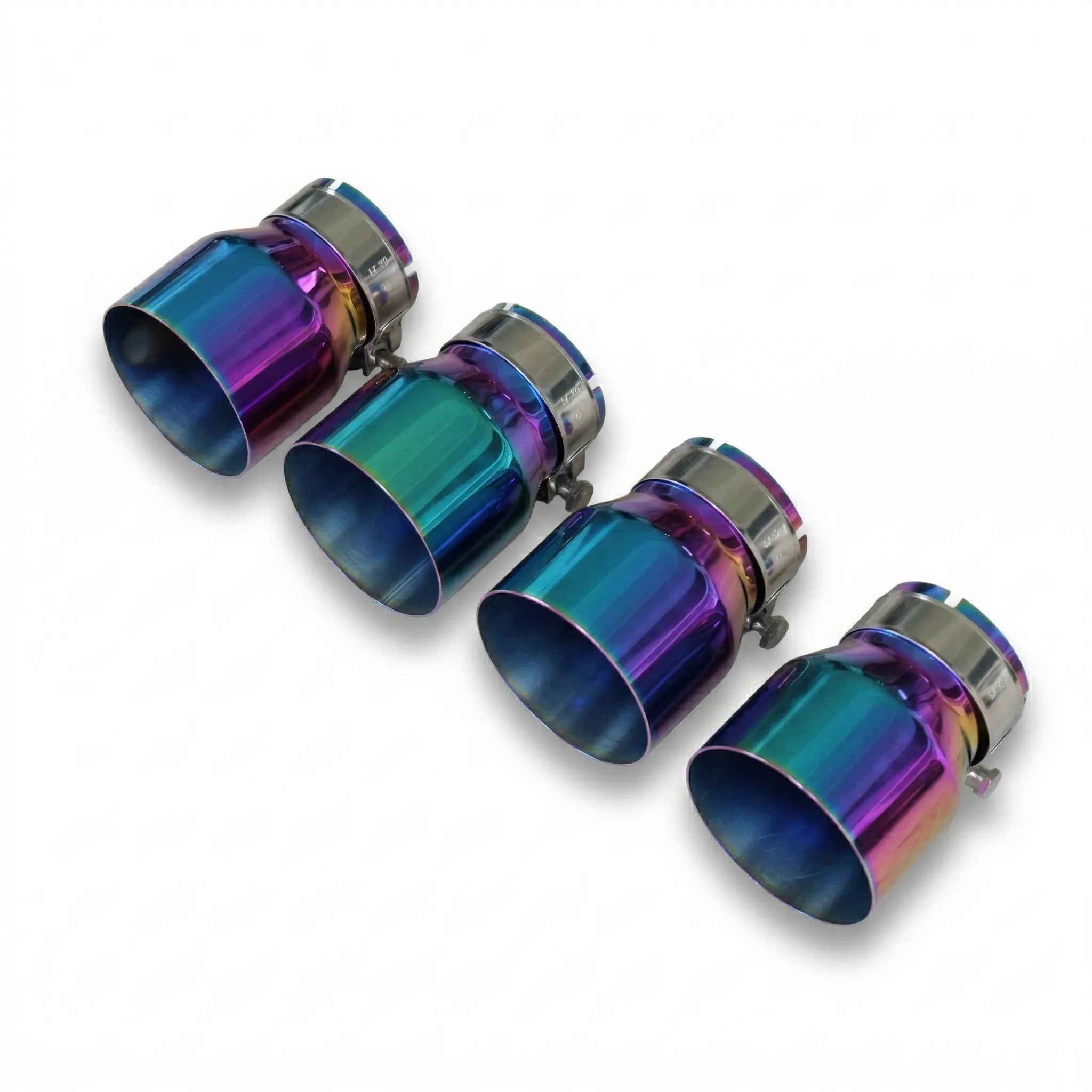 4x Multicoloured Oversized Stainless Steel Exhaust Tips for BMW M2 M3 M4 M5 F87 F80 F82 F10 M6 F06/F12/F13 70MM