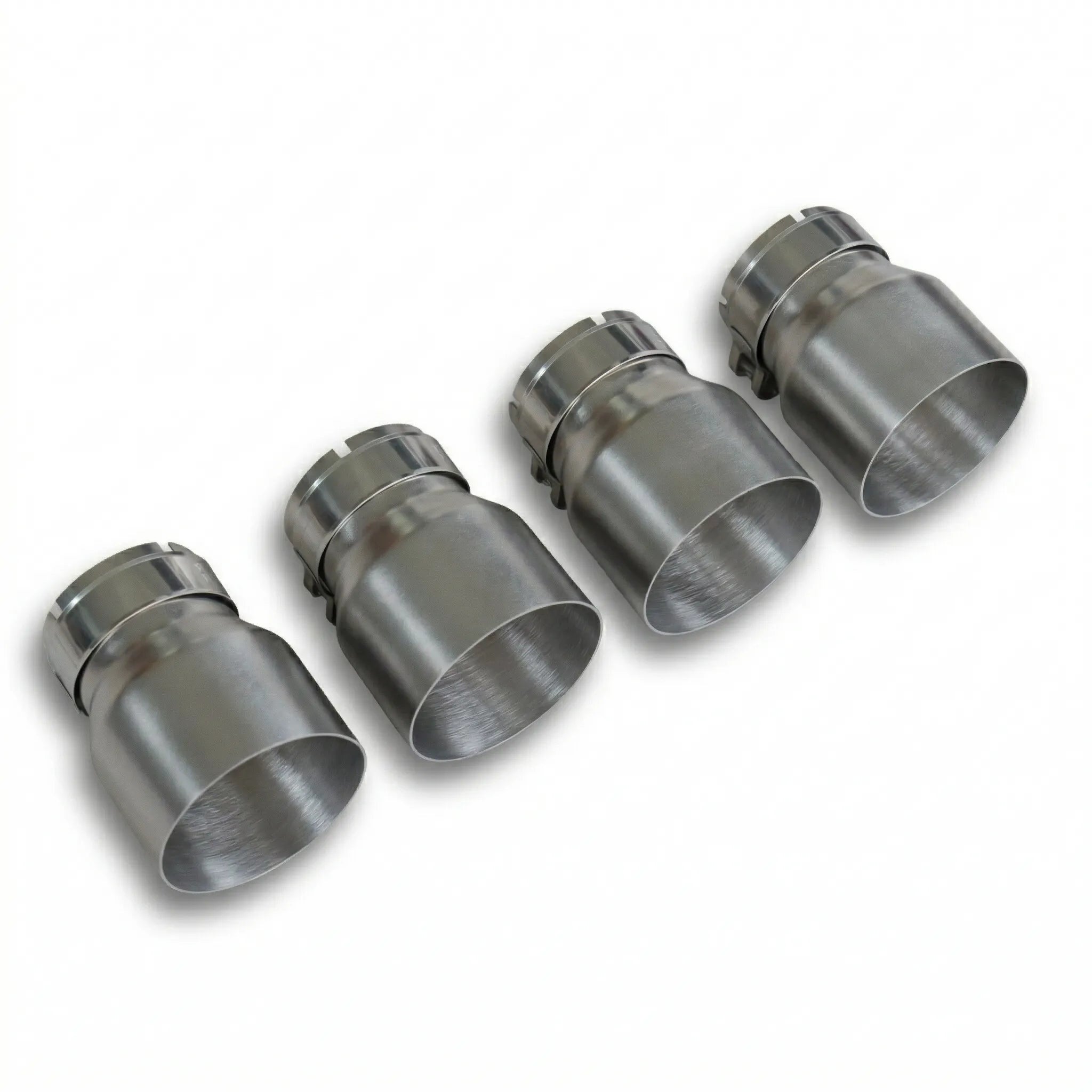 4x Brushed Silver Oversized Stainless Steel Exhaust Tips for BMW G87 M2 G80 G81 M3 G82 G83 M4