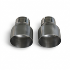 2x Brushed Silver Oversized Stainless Steel Exhaust Tips for BMW F20 F21 F22 F30 F32 M135i M140i M235i