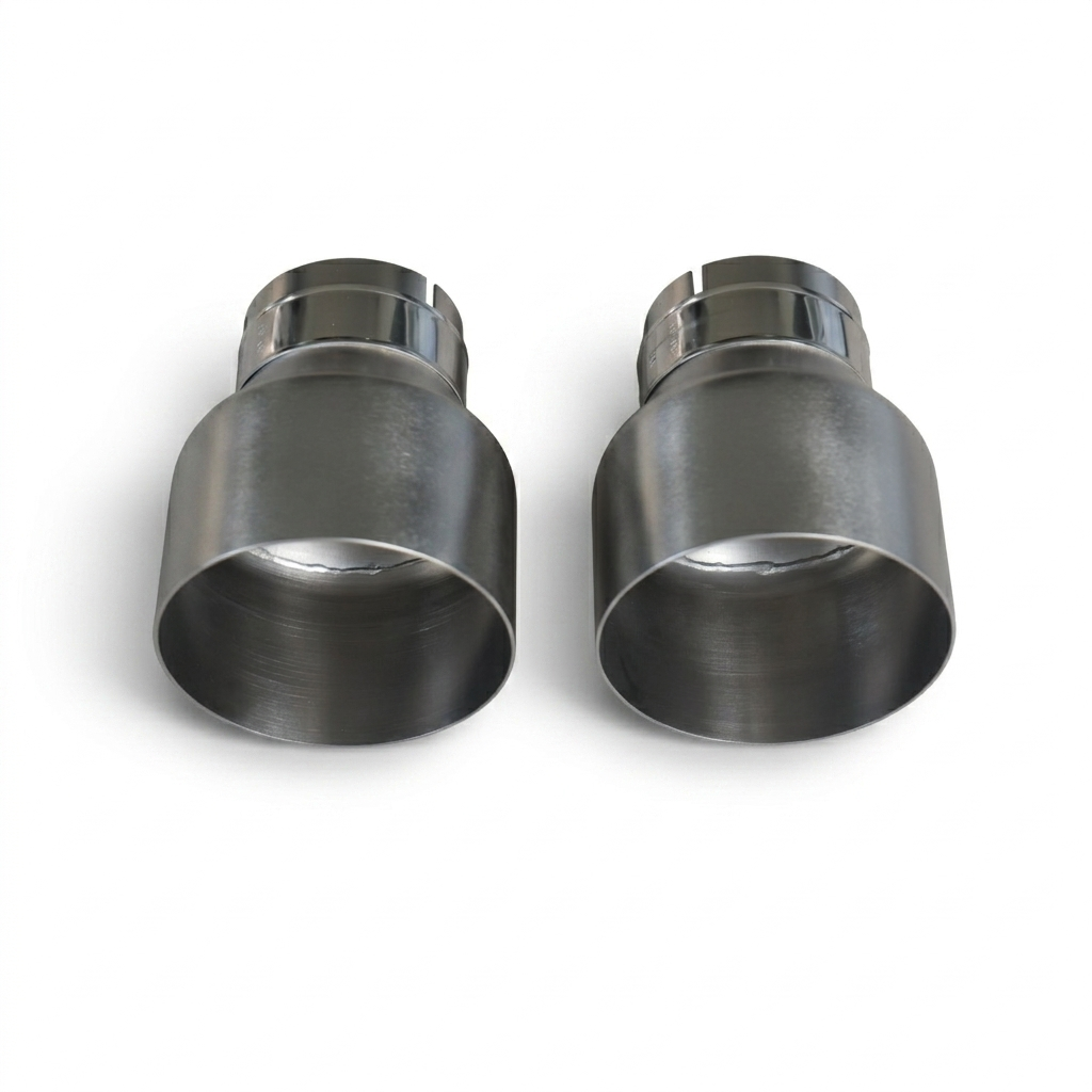 2x Brushed Silver Oversized Stainless Steel Exhaust Tips for BMW F20 F21 F22 F30 F32 M135i M140i M235i