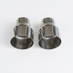 2x Chrome Silver Oversized Stainless Steel Exhaust Tips for BMW F20 F21 F22 F30 F32 M135i M140i M235i