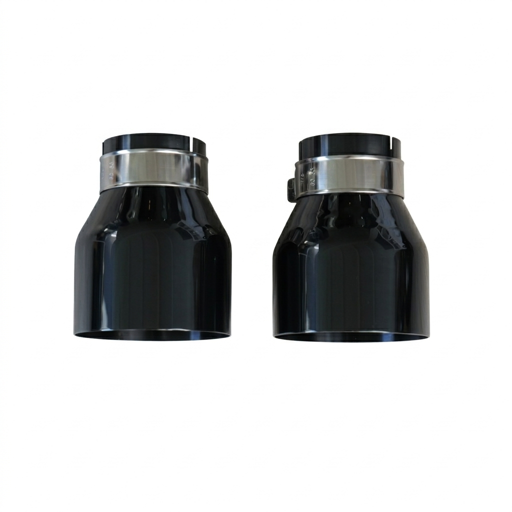 2x Gloss Black Oversized Stainless Steel Exhaust Tips for BMW F20 F21 F22 F30 F32 M135i M140i M235i