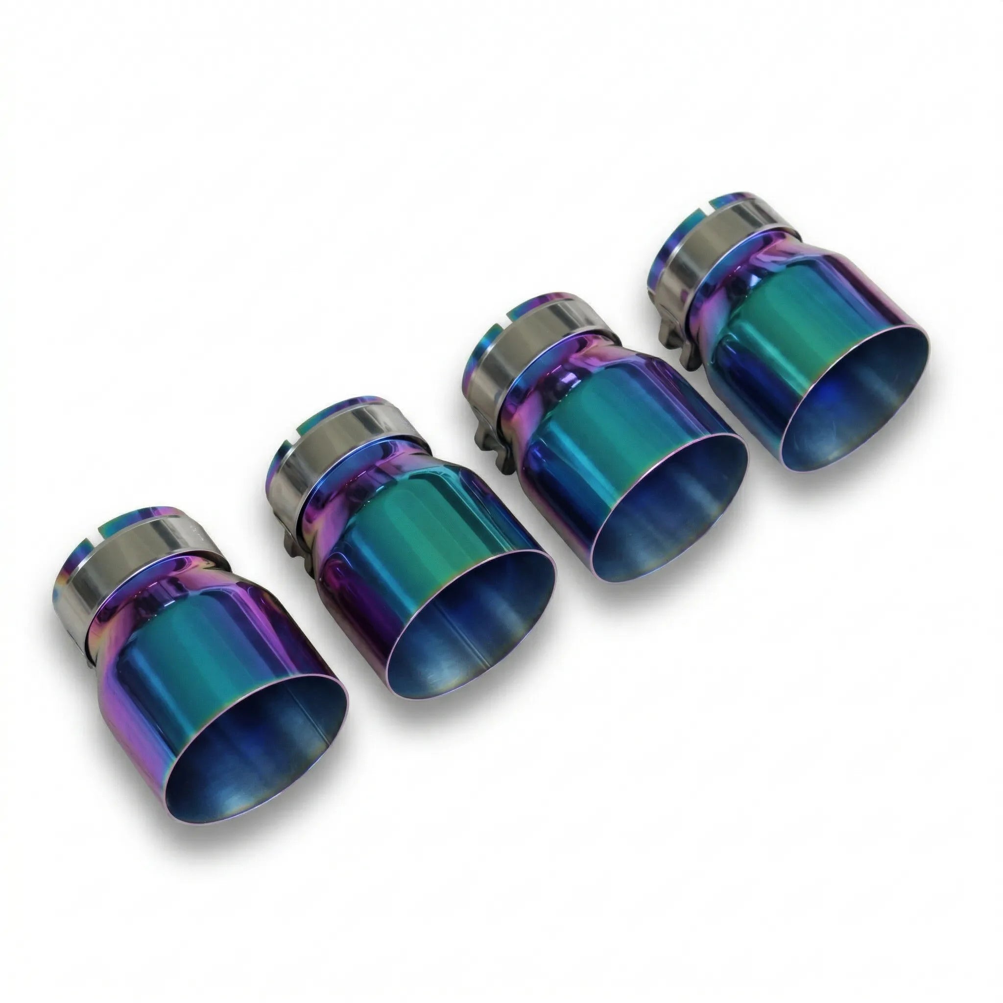 4x Multicoloured Oversized Stainless Steel Exhaust Tips for BMW M2 M3 M4 M5 F87 F80 F82 F10 M6 F06/F12/F13 70MM