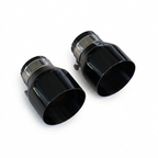 2x Gloss Black Oversized Stainless Steel Exhaust Tips for BMW F20 F21 F22 F30 F32 M135i M140i M235i