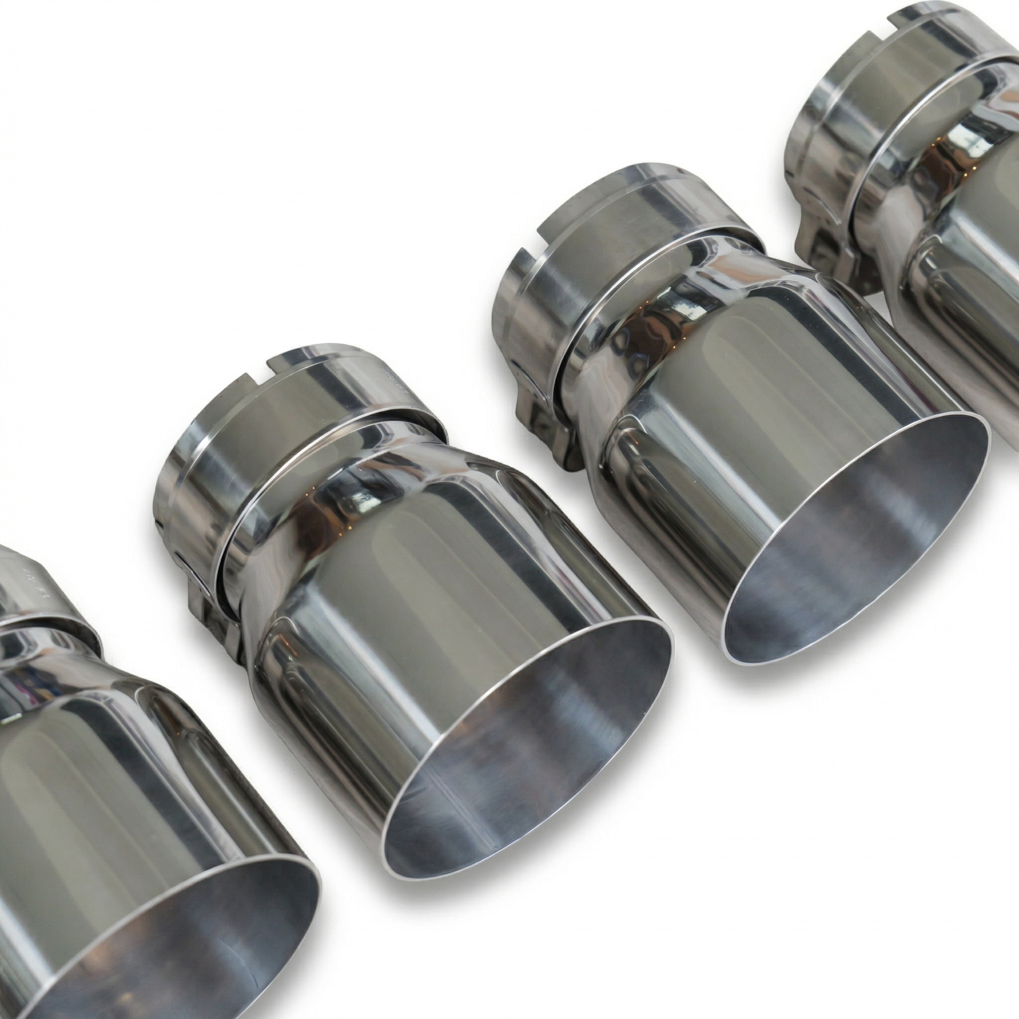 4x Chrome Silver Oversized Stainless Steel Exhaust Tips for BMW G87 M2 G80 G81 M3 G82 G83 M4