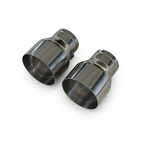 2x Chrome Silver Oversized Stainless Steel Exhaust Tips for BMW F20 F21 F22 F30 F32 M135i M140i M235i