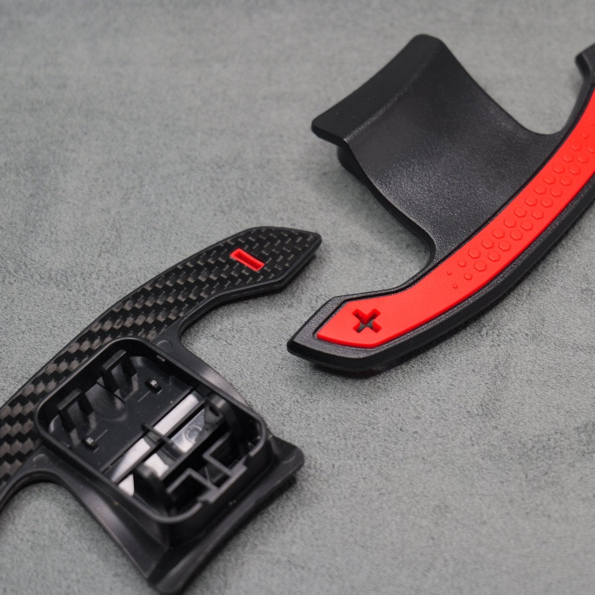 Carbon Fibre & Red Steering Wheel Paddle Shifters for Mini JCW Cooper S F54 F56 F57 F60 - Interior Styling | Carbon Kings