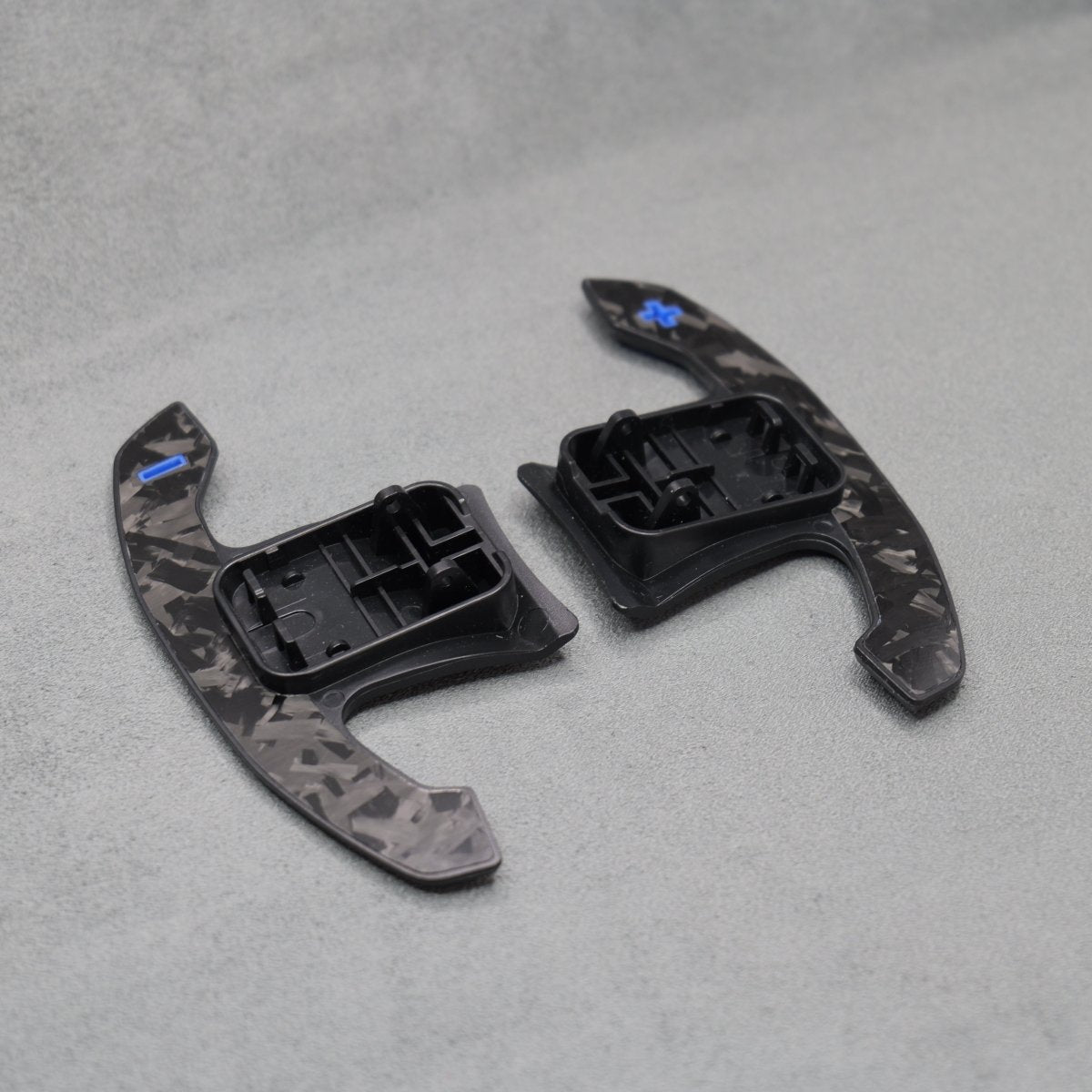 Forged Carbon Fibre & Blue Gear Shifter Paddles for BMW F80 M3 F82 M4 M2 F30 - Interior Styling | Carbon Kings