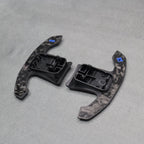 Forged Carbon Fibre & Blue Gear Shifter Paddles for BMW F80 M3 F82 M4 M2 F30 - Interior Styling | Carbon Kings