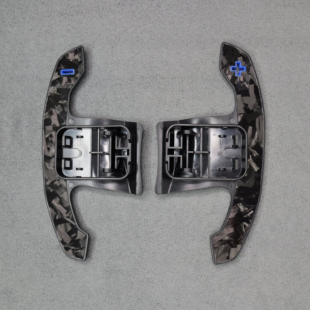 Forged Carbon Fibre & Blue Gear Shifter Paddles for BMW F80 M3 F82 M4 M2 F30 - Interior Styling | Carbon Kings