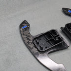 Forged Carbon Fibre & Blue Gear Shifter Paddles for BMW F80 M3 F82 M4 M2 F30 - Interior Styling | Carbon Kings