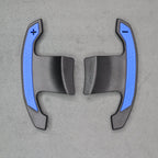 Forged Carbon Fibre & Blue Gear Shifter Paddles for BMW F80 M3 F82 M4 M2 F30 - Interior Styling | Carbon Kings