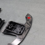 Forged Carbon Fibre & Red Gear Shifter Paddles for BMW F80 M3 F82 F83 M4 M2 - Interior Styling | Carbon Kings