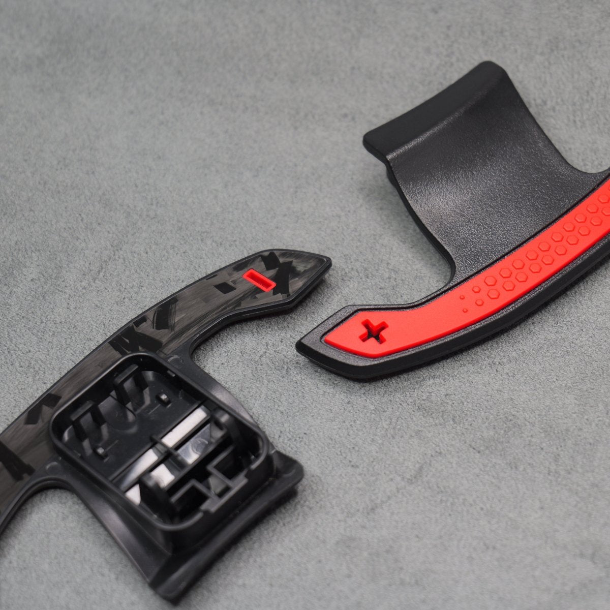 Forged Carbon Fibre & Red Gear Shifter Paddles for BMW F80 M3 F82 F83 M4 M2 - Interior Styling | Carbon Kings