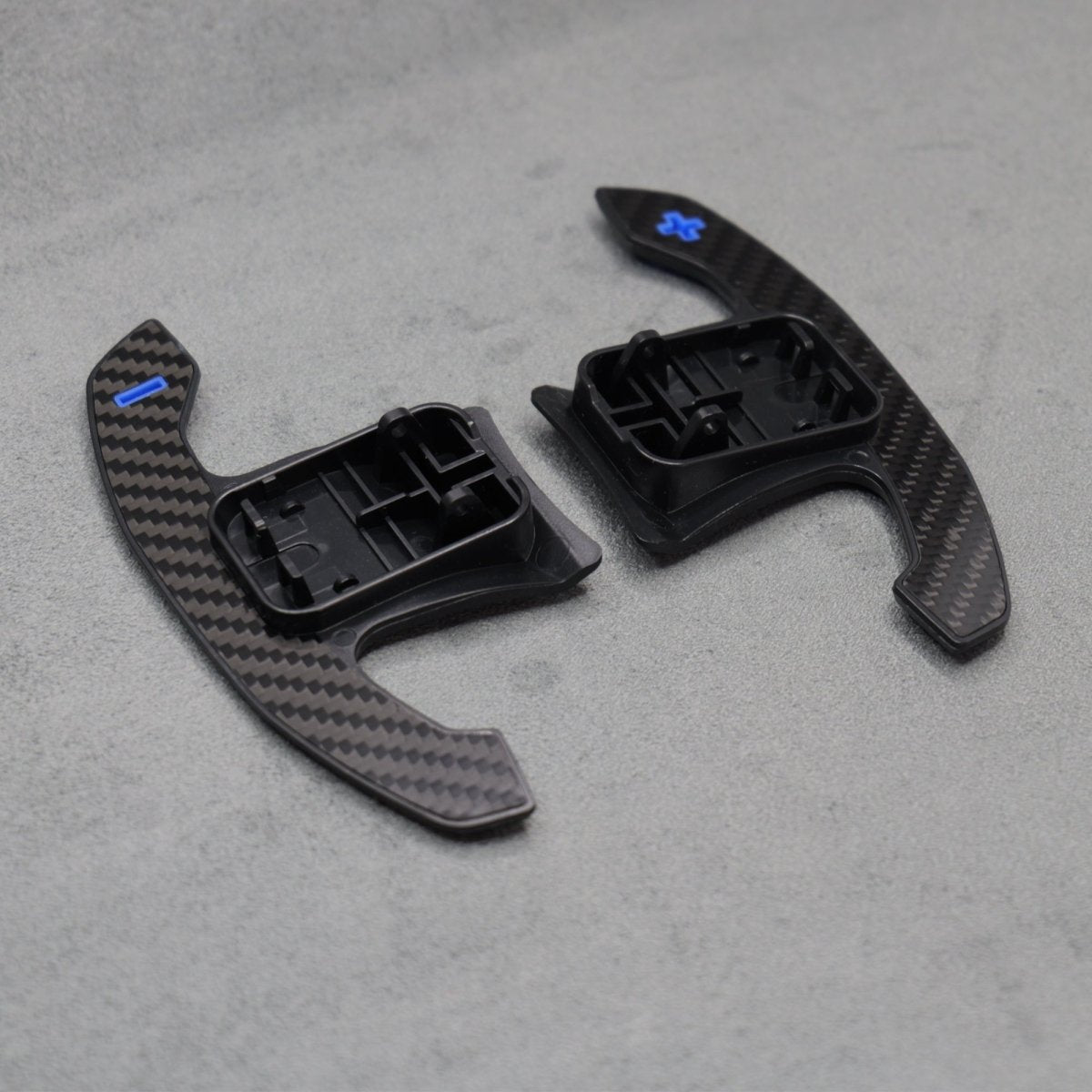 Carbon Fibre & Blue Gear Shifter Paddles for BMW F80 M3 F82 M4 M2 G30 F30 - Interior Styling | Carbon Kings