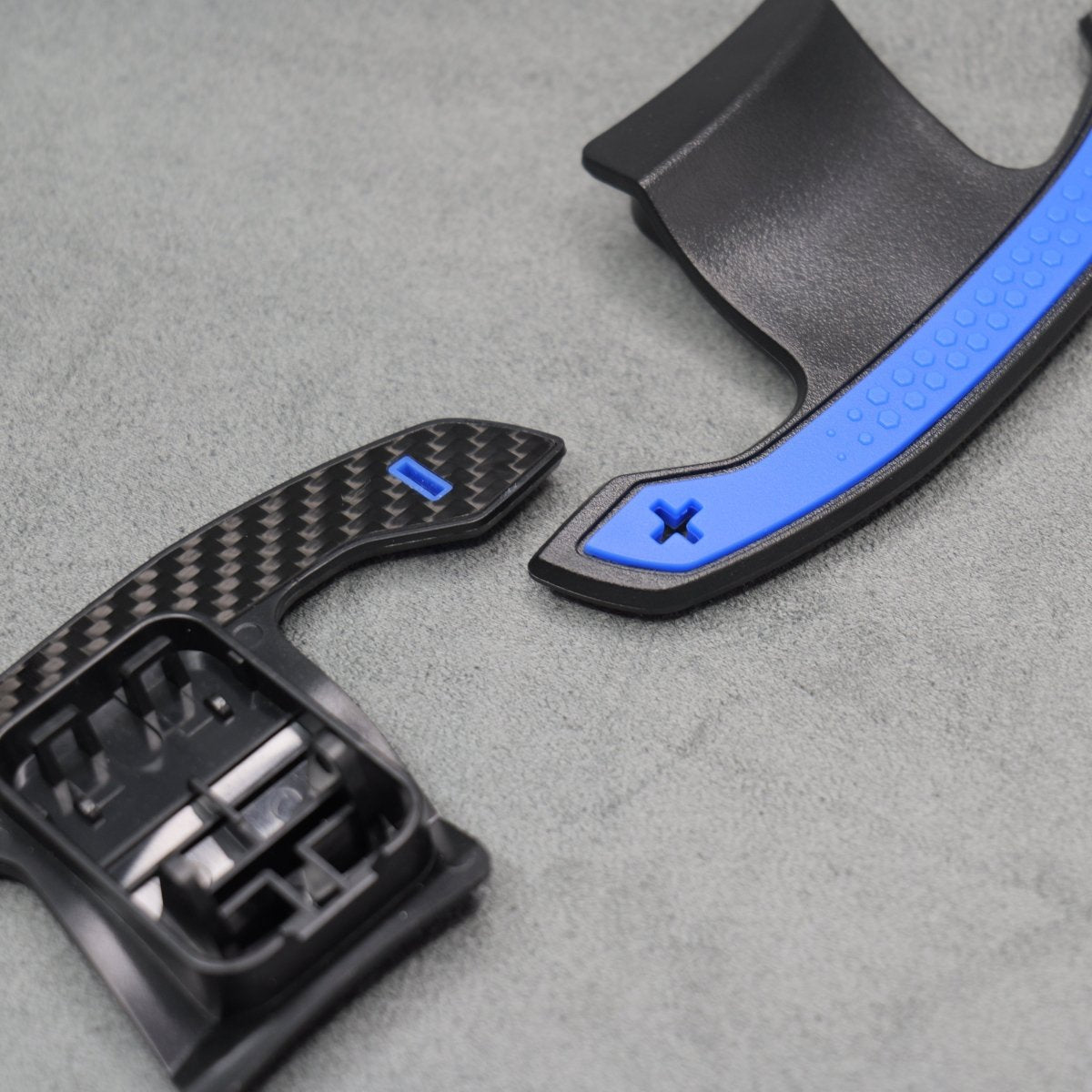 Carbon Fibre & Blue Gear Shifter Paddles for BMW F80 M3 F82 M4 M2 G30 F30 - Interior Styling | Carbon Kings