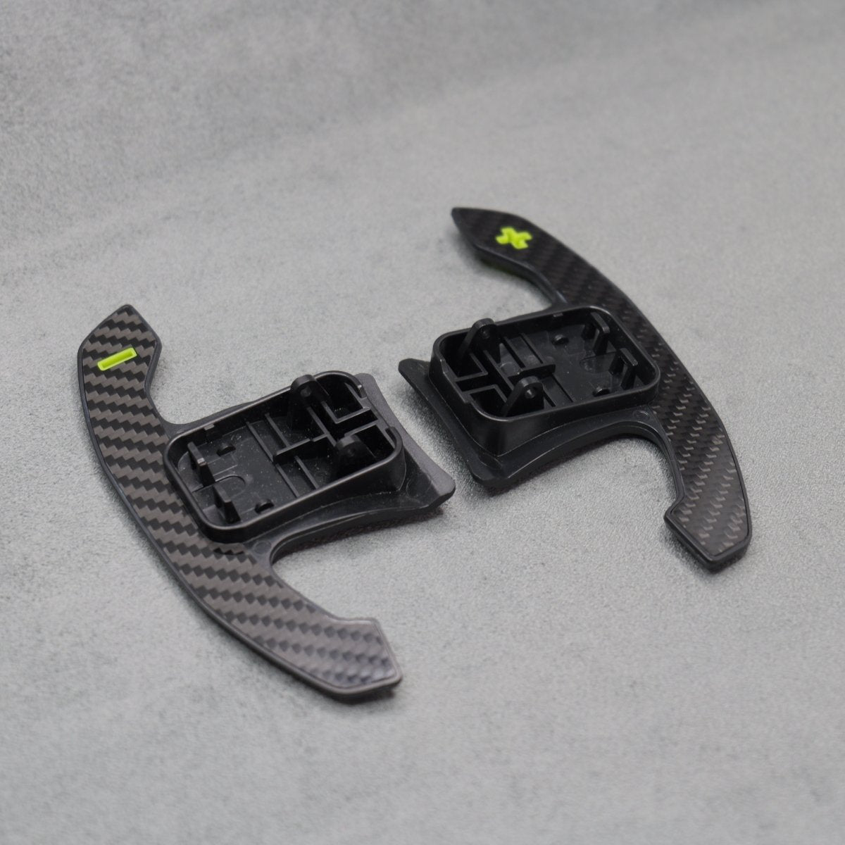 Carbon Fibre & Yellow Gear Shifter Paddles for Toyota GR Supra A90/A91 - Interior Styling | Carbon Kings